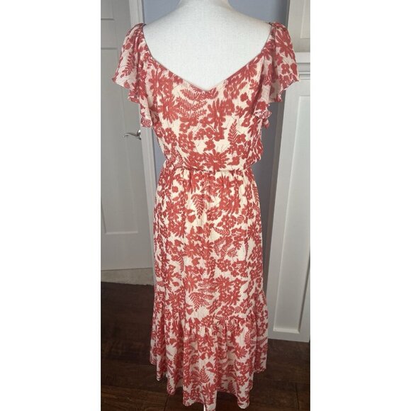 ALL IN FAVOR WOMEN'S MIDI DRESS Feminine Floral Tiered Ruffle Hem Cap Sleeves - Picture 5 of 12